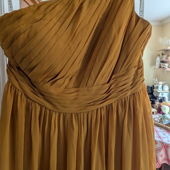 One Shoulder Floor-Length Azazie Bridesmaid Dress - Picture 2 of 4